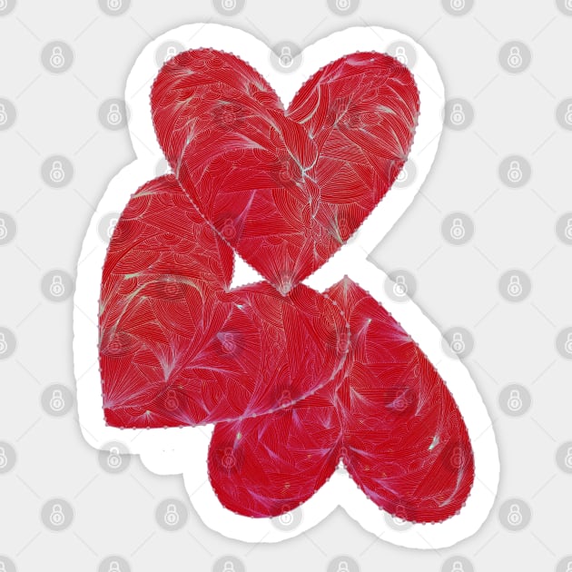 THREE HEARTS Sticker by MAYRAREINART
